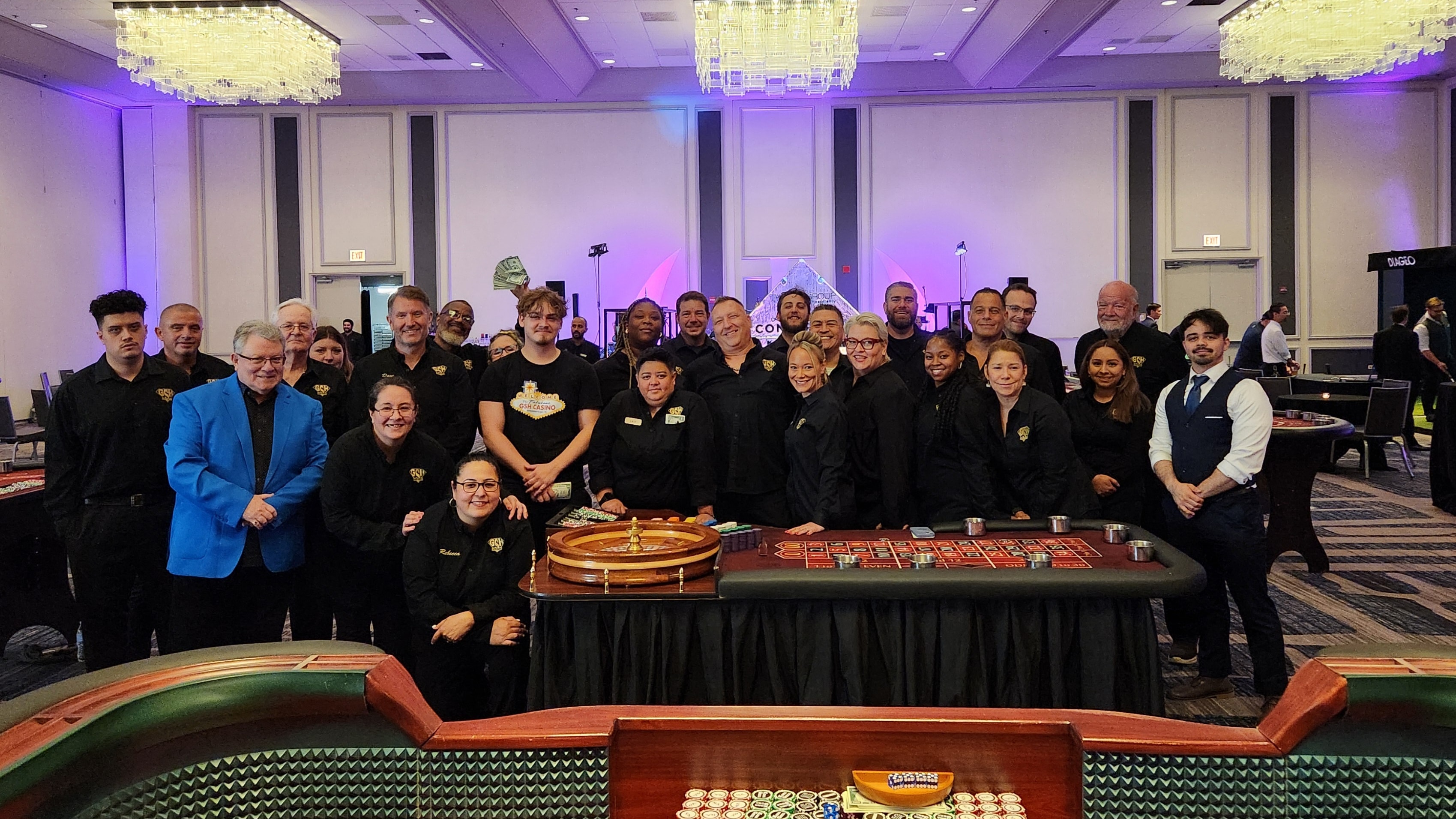 Poker tables at upscale casino event